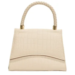 Sac à main simili effet croco avec bandoulière amovible 21x8xH15cm - 3 modèles