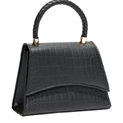 Sac à main simili effet croco avec bandoulière amovible 21x8xH15cm - 3 modèles
