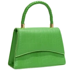 Sac à main simili effet croco avec bandoulière amovible 21x8xH15cm - 3 modèles