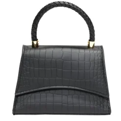 Sac à main simili effet croco avec bandoulière amovible 21x8xH15cm - 3 modèles