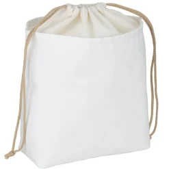 Sac à pain coton blanc avec lien à nouer 29x22xH20cm