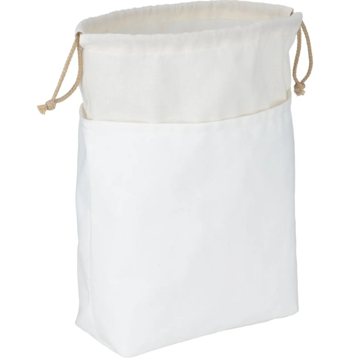 Sac à pain coton blanc avec lien à nouer 29x22xH20cm