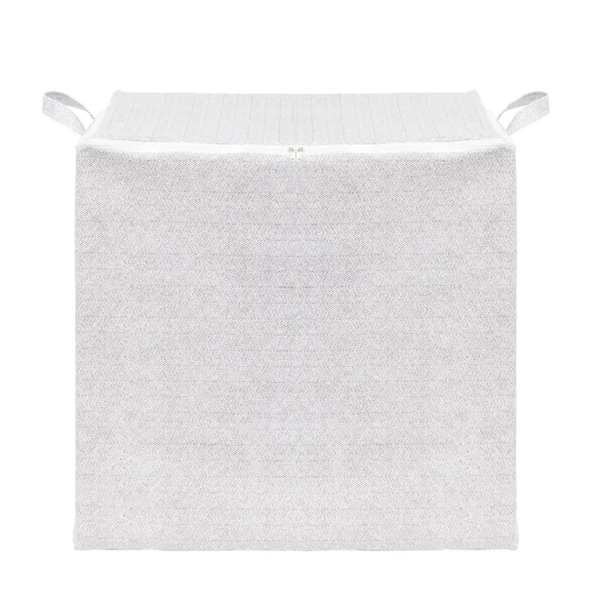 Sac panière de rangement 150L pliable tissu gris et blanc 45x45xH56cm < Gifi New