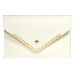 Sac pochette femme feutrine effet croco 25x16cm - 2 modèles noir ou ou blanc