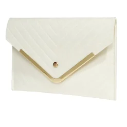 Sac pochette femme feutrine effet croco 25x16cm - 2 modèles noir ou ou blanc