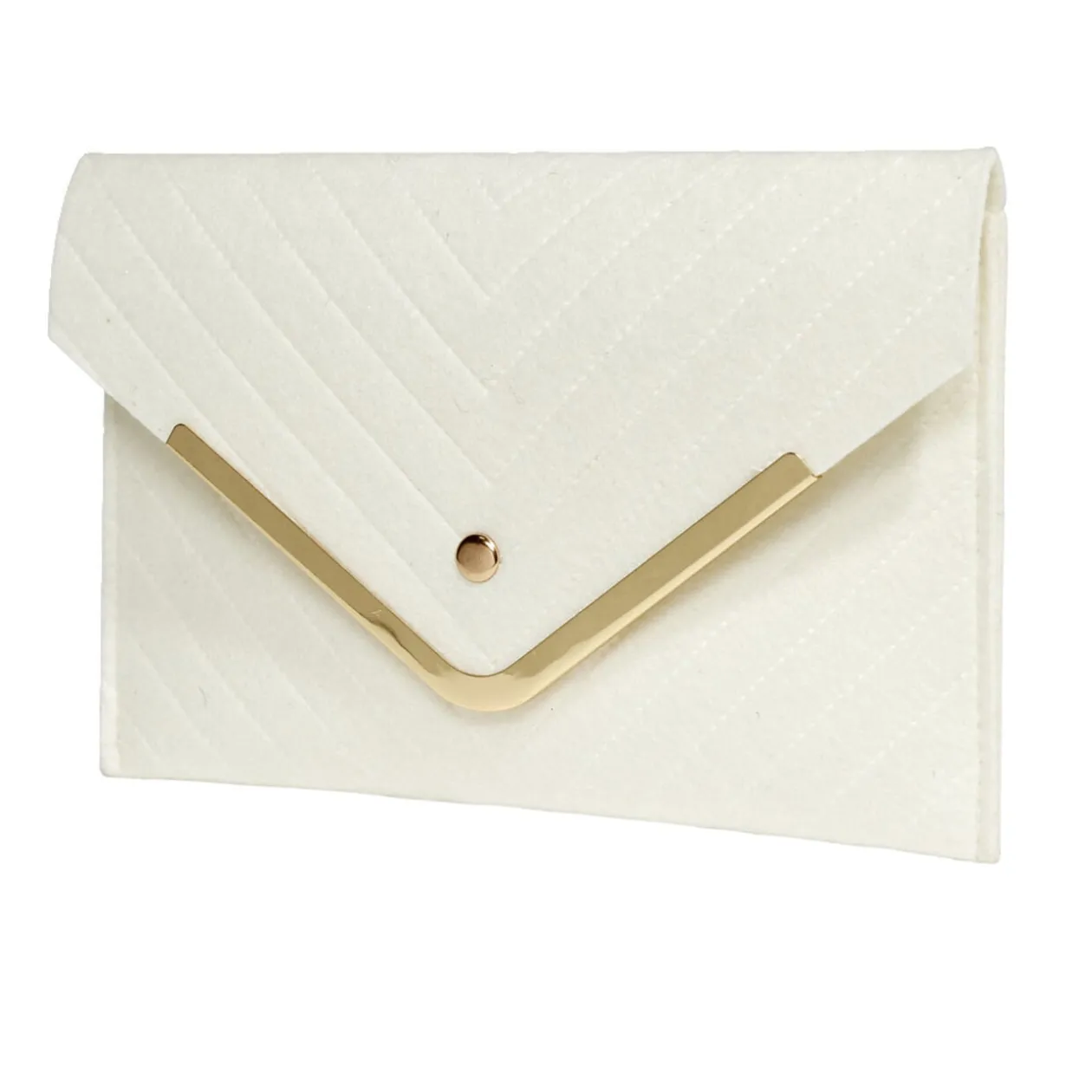 Sac pochette femme feutrine effet croco 25x16cm - 2 modèles noir ou ou blanc