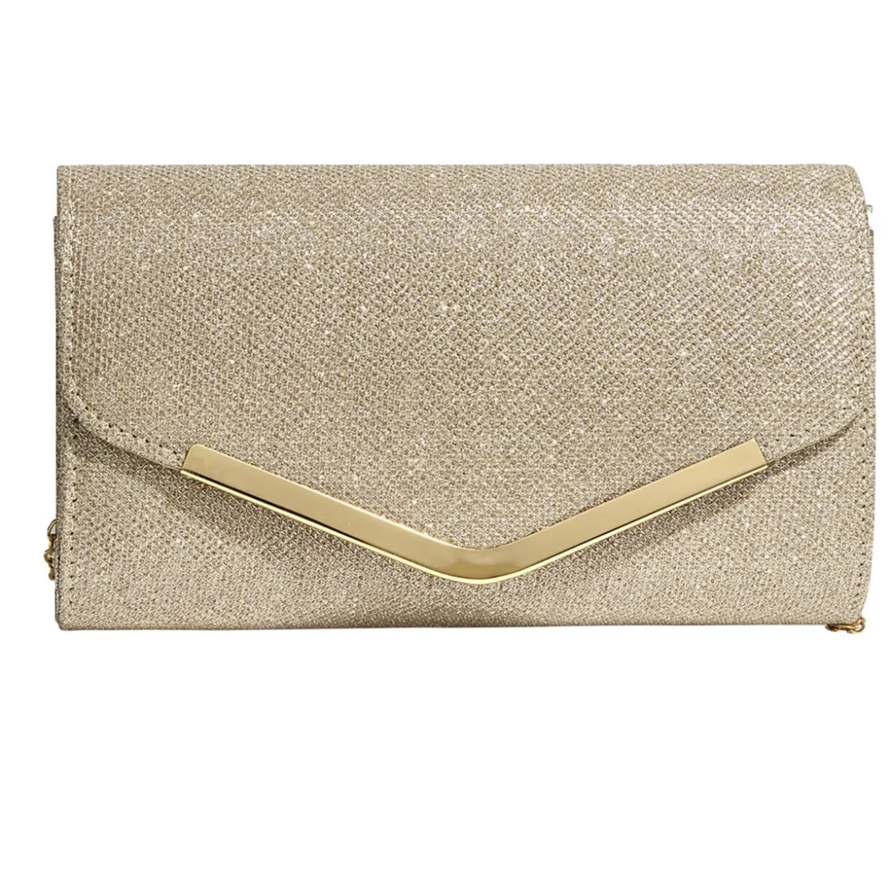Sac pochette femme strass avec bandoulière chaîne amovible - 2 modèles noir ou doré