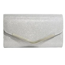 Sac pochette femme strass avec bandoulière chaîne amovible - 2 modèles noir ou doré