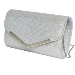 Sac pochette femme strass avec bandoulière chaîne amovible - 2 modèles noir ou doré