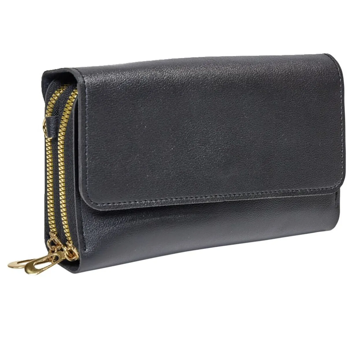 Sac pochette simili noir à bandoulière 19x4,5xH11,5cm