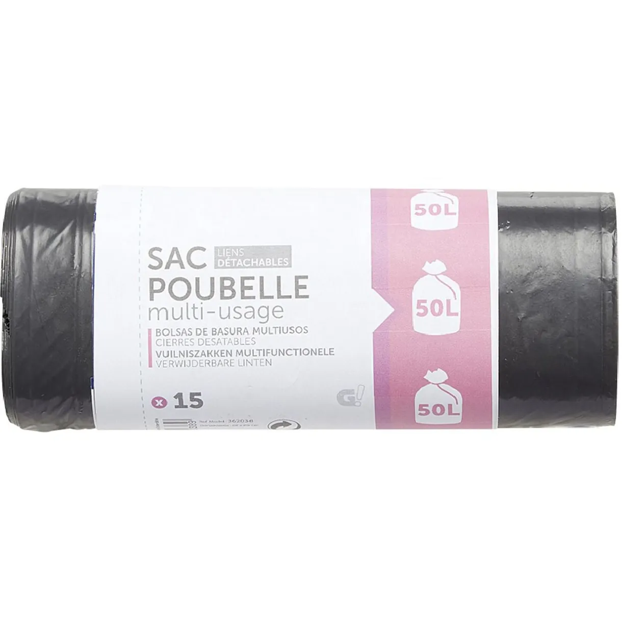 Sac poubelle à lien 50 litres x15 < Gifi New