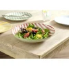 Saladier bas en porcelaine rayures rouges et blanches Ø25,5xH4,6cm < Gifi Hot