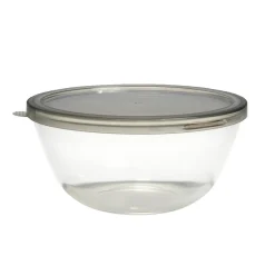 Saladier en verre 2,5L avec couvercle en plastique