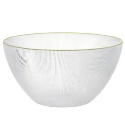 Saladier en verre strié avec paillettes dorées Ø23xH12cm