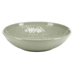 Saladier rond faïence unie verte avec motif en relief Ø26xH6,5cm < Gifi Sale
