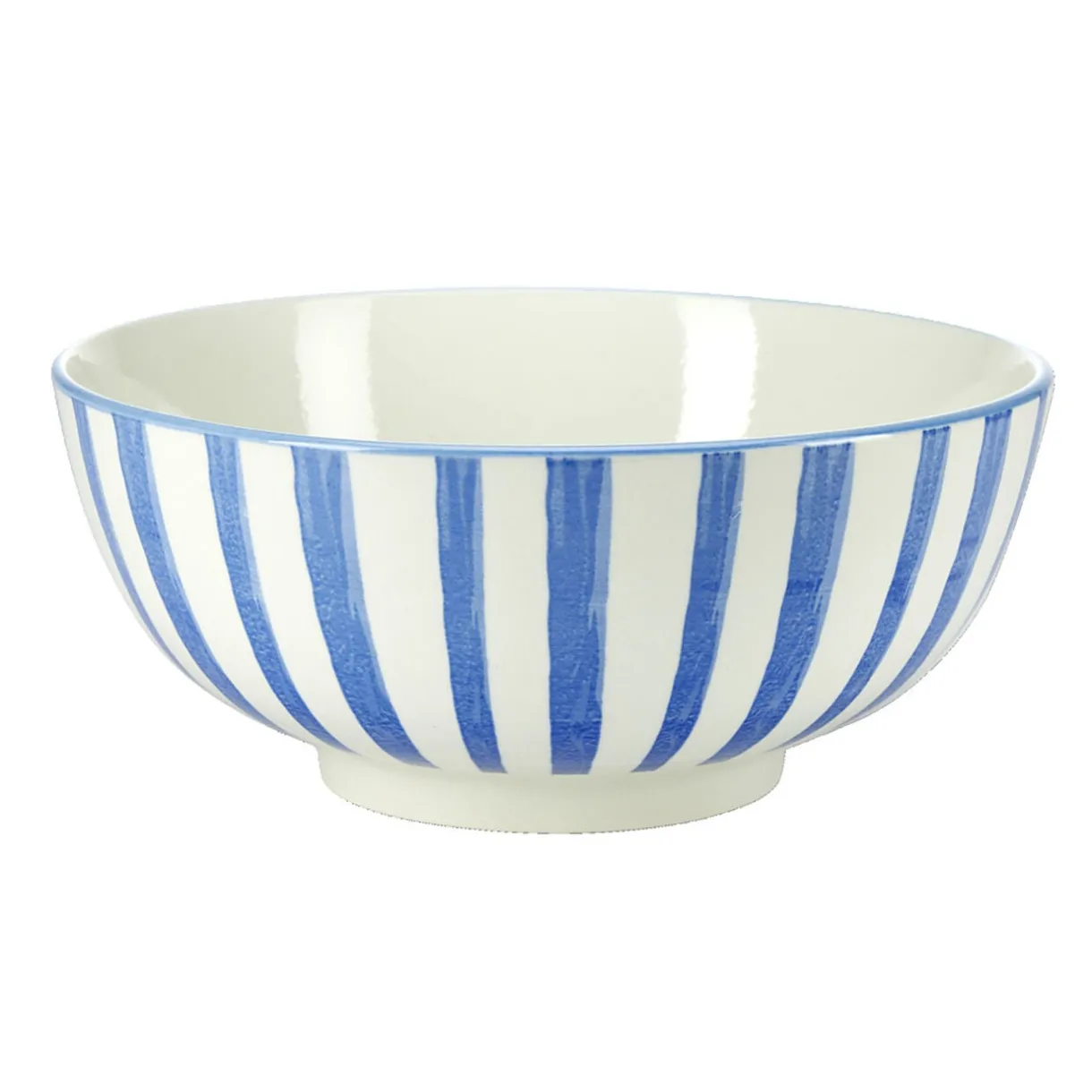 Saladier rond porcelaine 1,6L Felicita rayé blanc et bleu Ø21xH9cm < Gifi Best