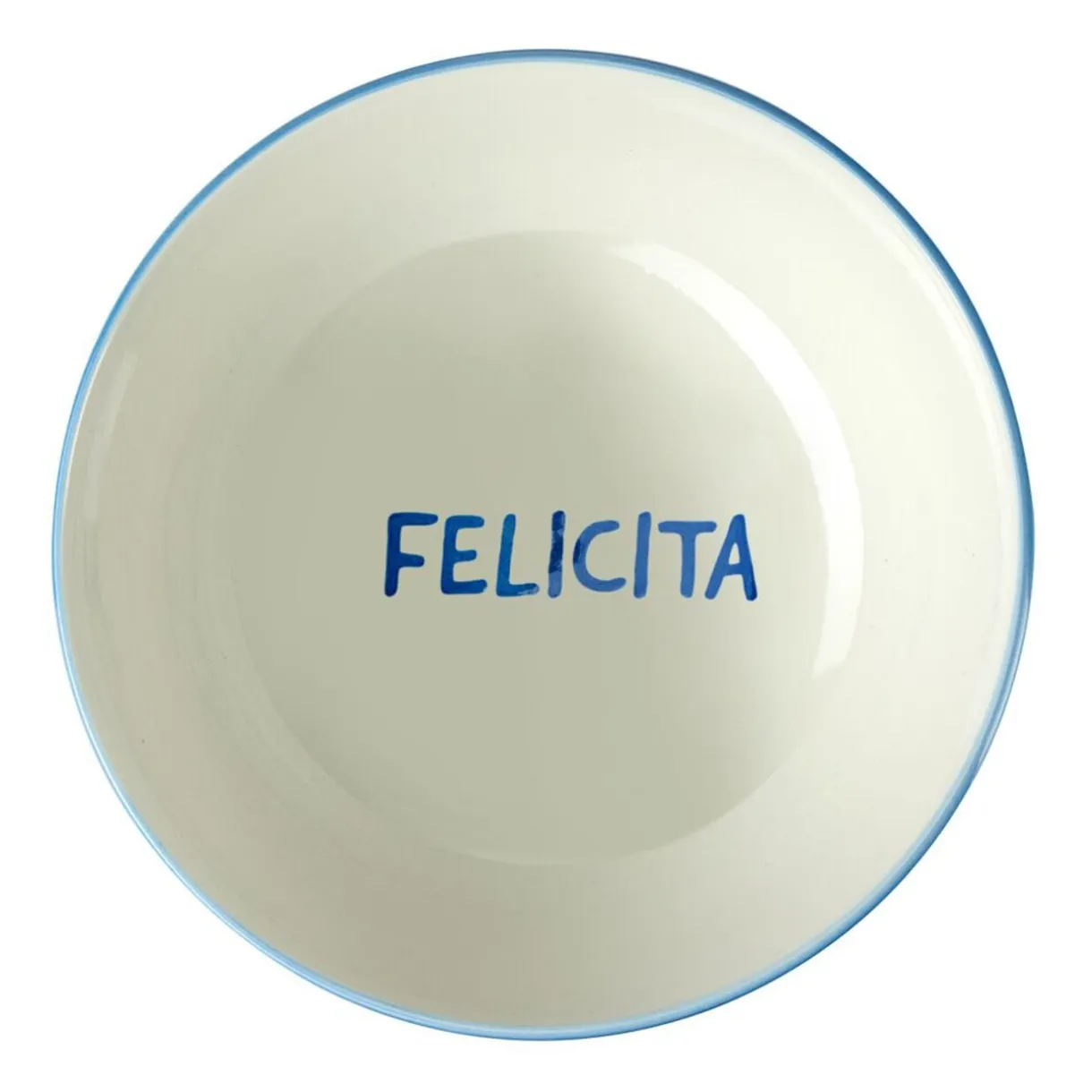 Saladier rond porcelaine 1,6L Felicita rayé blanc et bleu Ø21xH9cm < Gifi Best