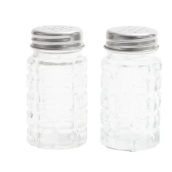 Salière et poivrière de table en verre et inox 50ml < Gifi Outlet
