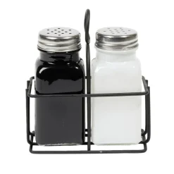 Salière et poivrière en verre et fer 9,5x5xH12cm < Gifi Clearance