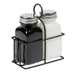 Salière et poivrière en verre et fer 9,5x5xH12cm < Gifi Clearance