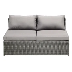 Salon de jardin Imbrik 6 places plastique tressé et acier gris (6 pièces) < Gifi Discount