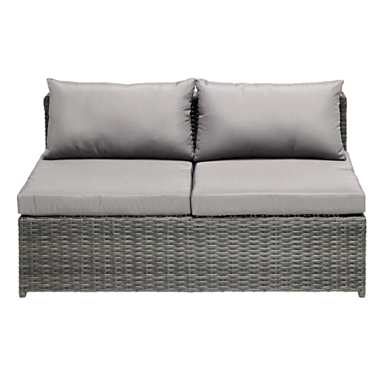 Salon de jardin Imbrik 6 places plastique tressé et acier gris (6 pièces) < Gifi Discount