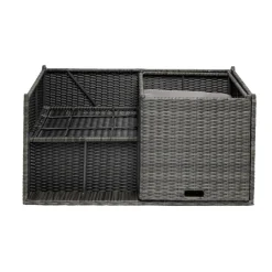 Salon de jardin Imbrik 6 places plastique tressé et acier gris (6 pièces) < Gifi Discount