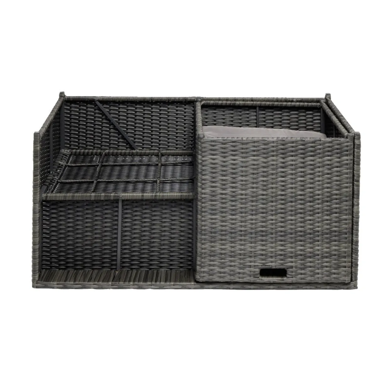 Salon de jardin Imbrik 6 places plastique tressé et acier gris (6 pièces) < Gifi Discount
