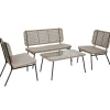 Salon de jardin 4 personnes Bali marron naturel