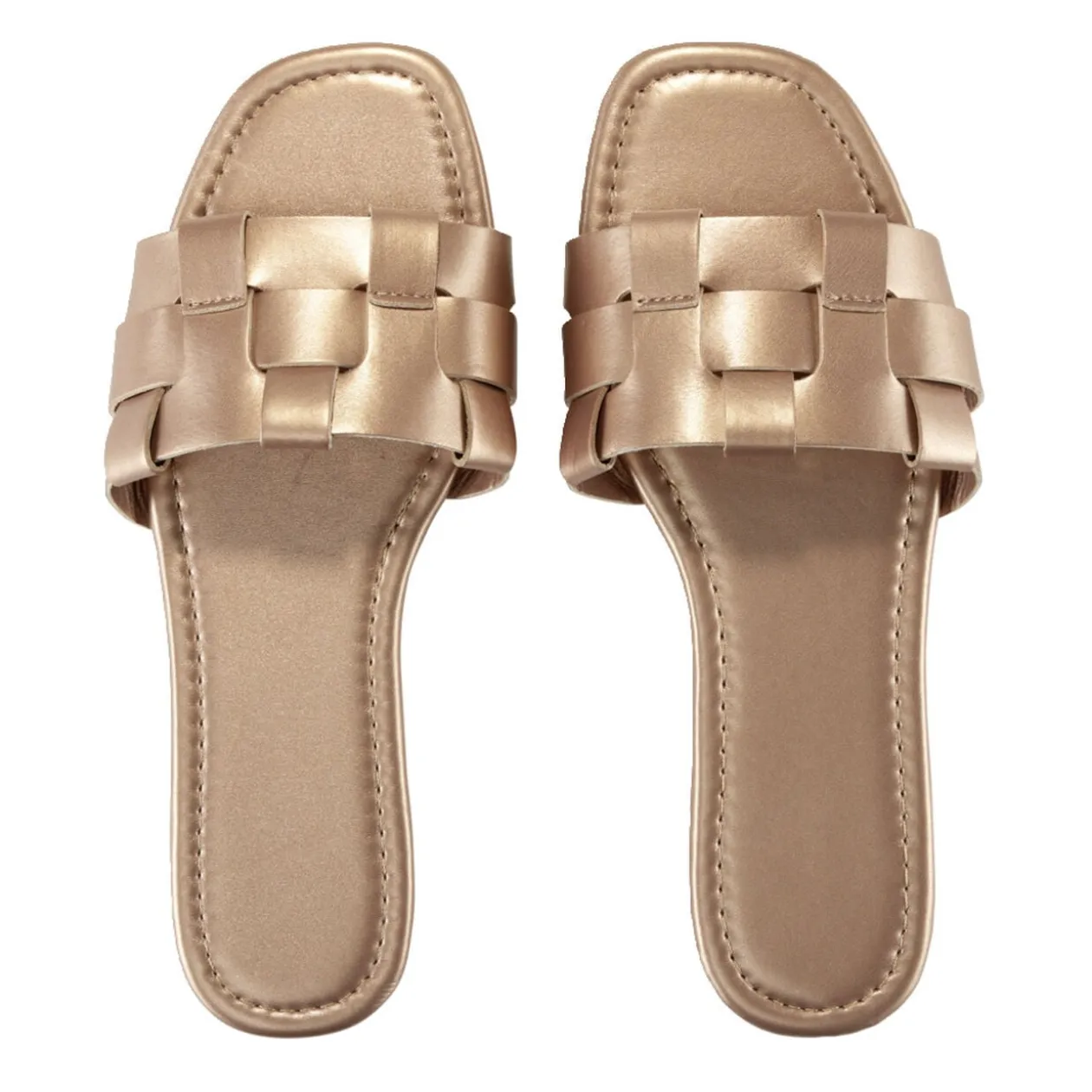 Sandales femme carrées simili rose gold 37/38