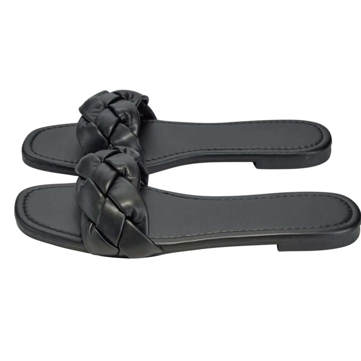 Sandales femme tressées simili noir 37/38