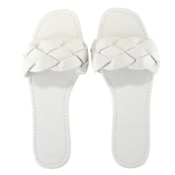 Sandales femme tressées simili blanc 39/40