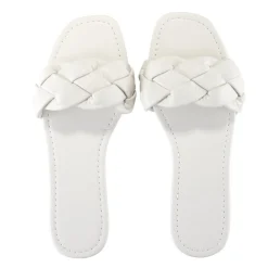 Sandales femme tressées simili blanc 37/38