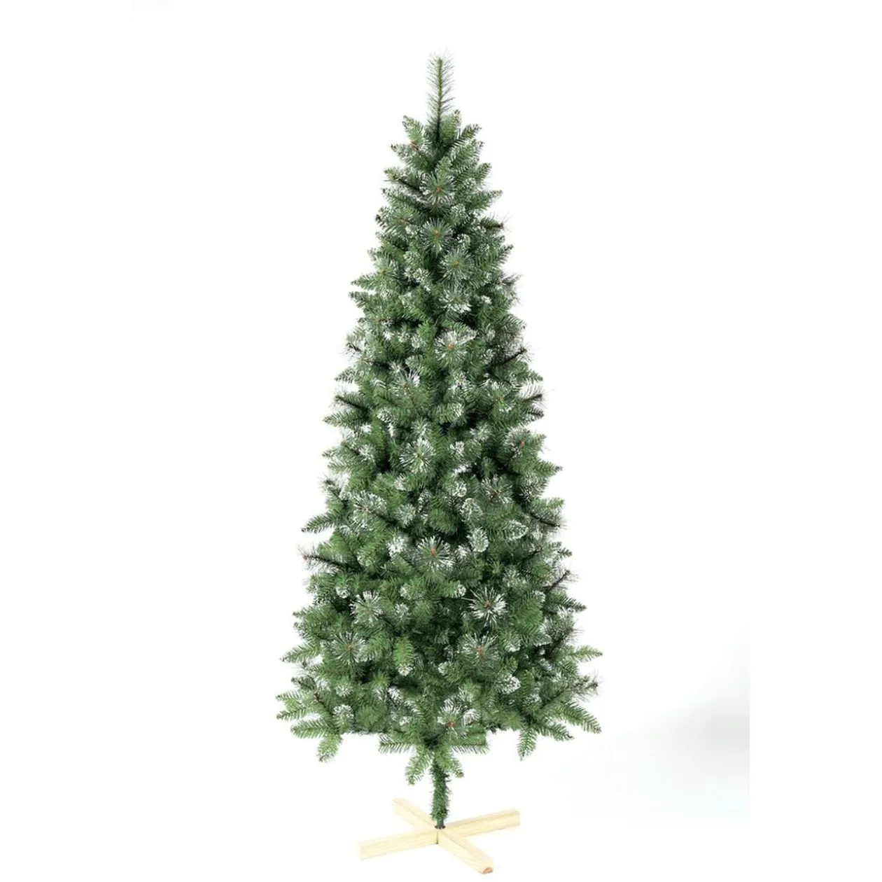 Sapin artificiel effet enneigé pied en bois 698 branches Ø95xH210cm