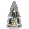 Sapin décoratif de Noël LED scène Noël chalet blanc Ø19xH32cm < Gifi