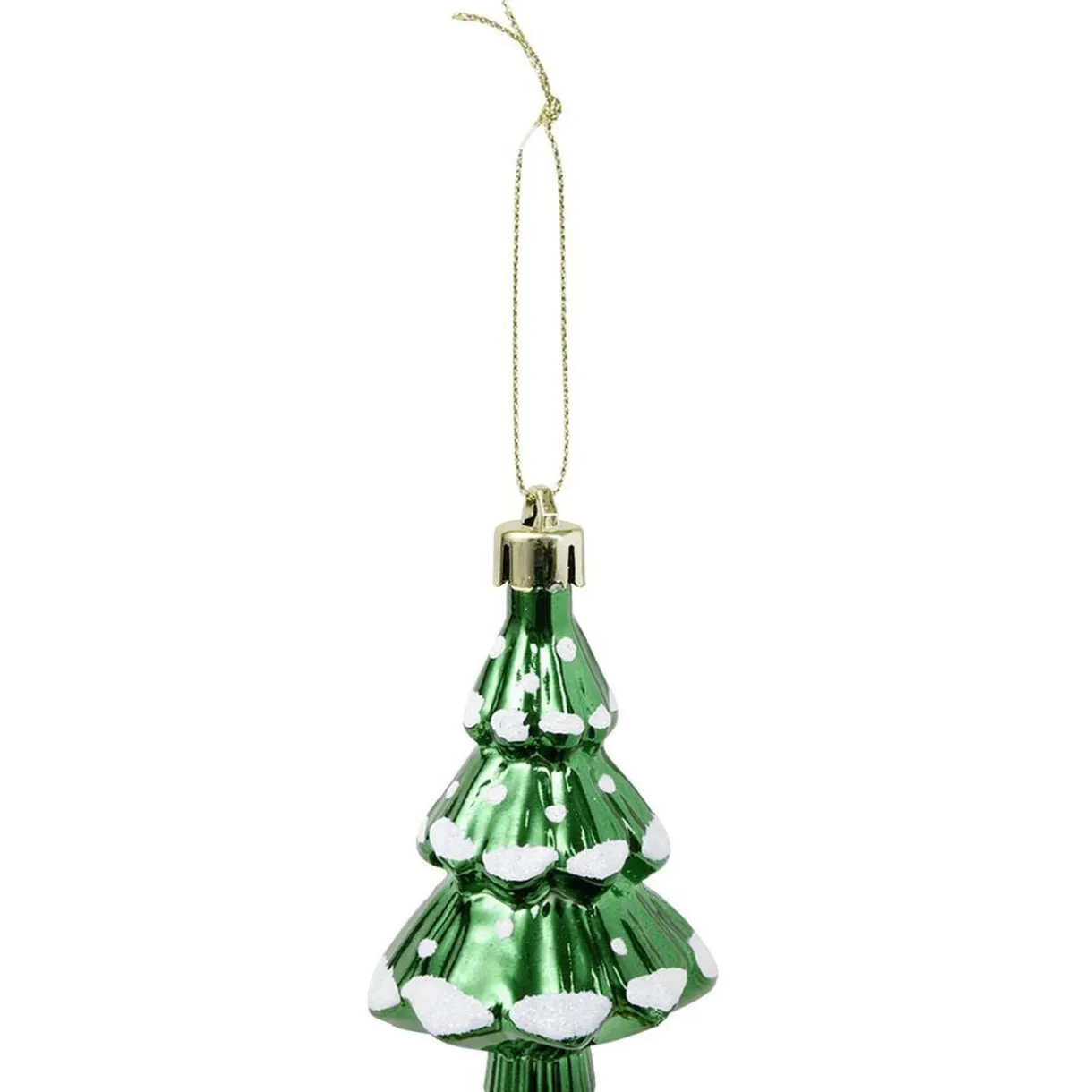 Sapin déco à suspendre vert brillant et blanc neige Ø5xH8cm < Gifi Clearance