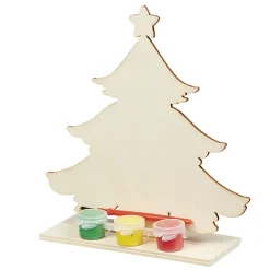 Sapin à decorer en bois avec peinture