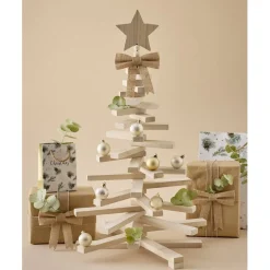 Sapin de Noël en bois amovible gris 48xH71cm < Gifi Online