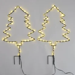 Sapin de Noël à planter x2 lumineux 130LED métal H55cm < Gifi New