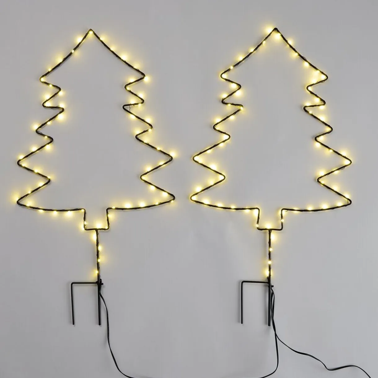 Sapin de Noël à planter x2 lumineux 130LED métal H55cm < Gifi New