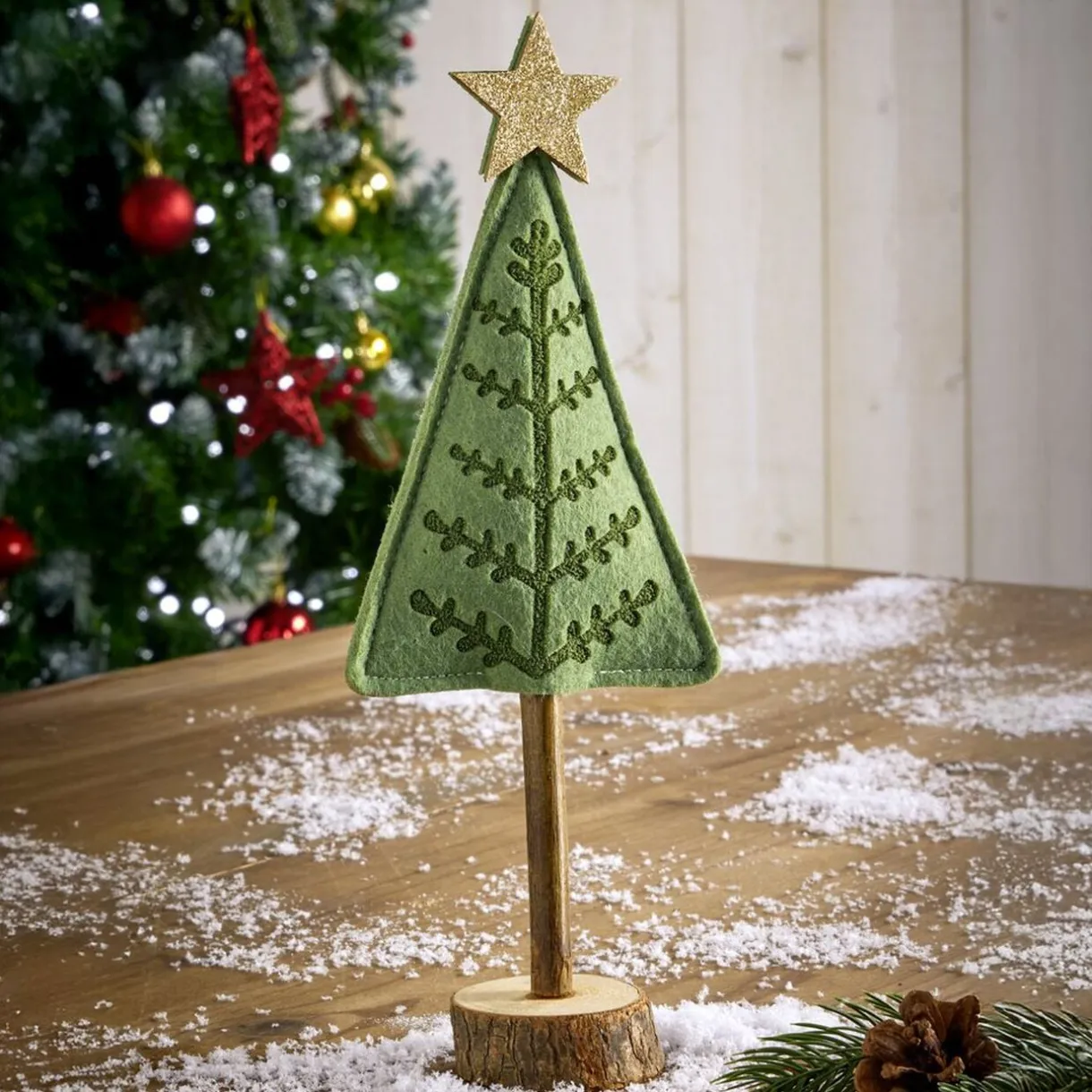 Sapin feutrine et bois à poser H27cm < Gifi Online