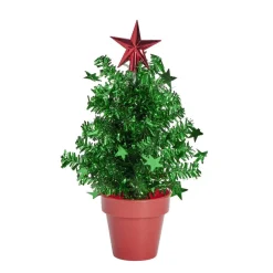Sapin guirlande en pot à poser Ø11,5xH20cm - (3 coloris)