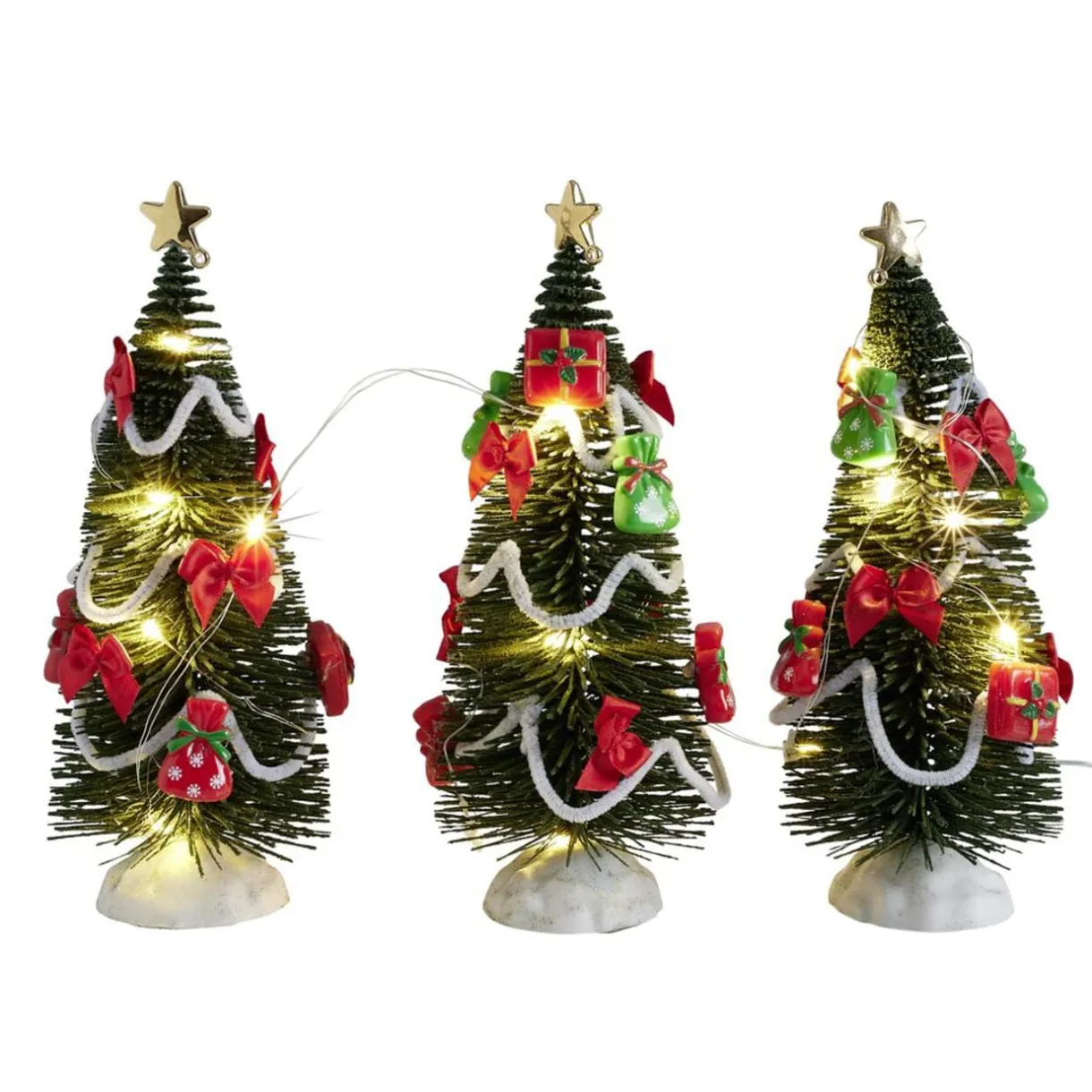 Sapin lumineux décoratif 15LED x3 H18cm < Gifi Discount