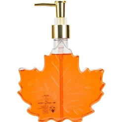 Savon liquide mains Halloween 500ml feuille érable pompe plastique orange H16cm