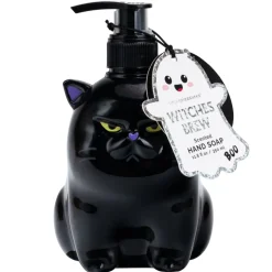 Savon liquide mains Halloween 310ml chat grincheux pompe plastique noir H13cm < Gifi Outlet