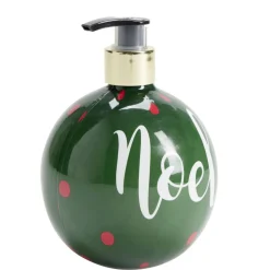 Savon mains liquide flacon forme boule de Noël vert et rouge 500ml