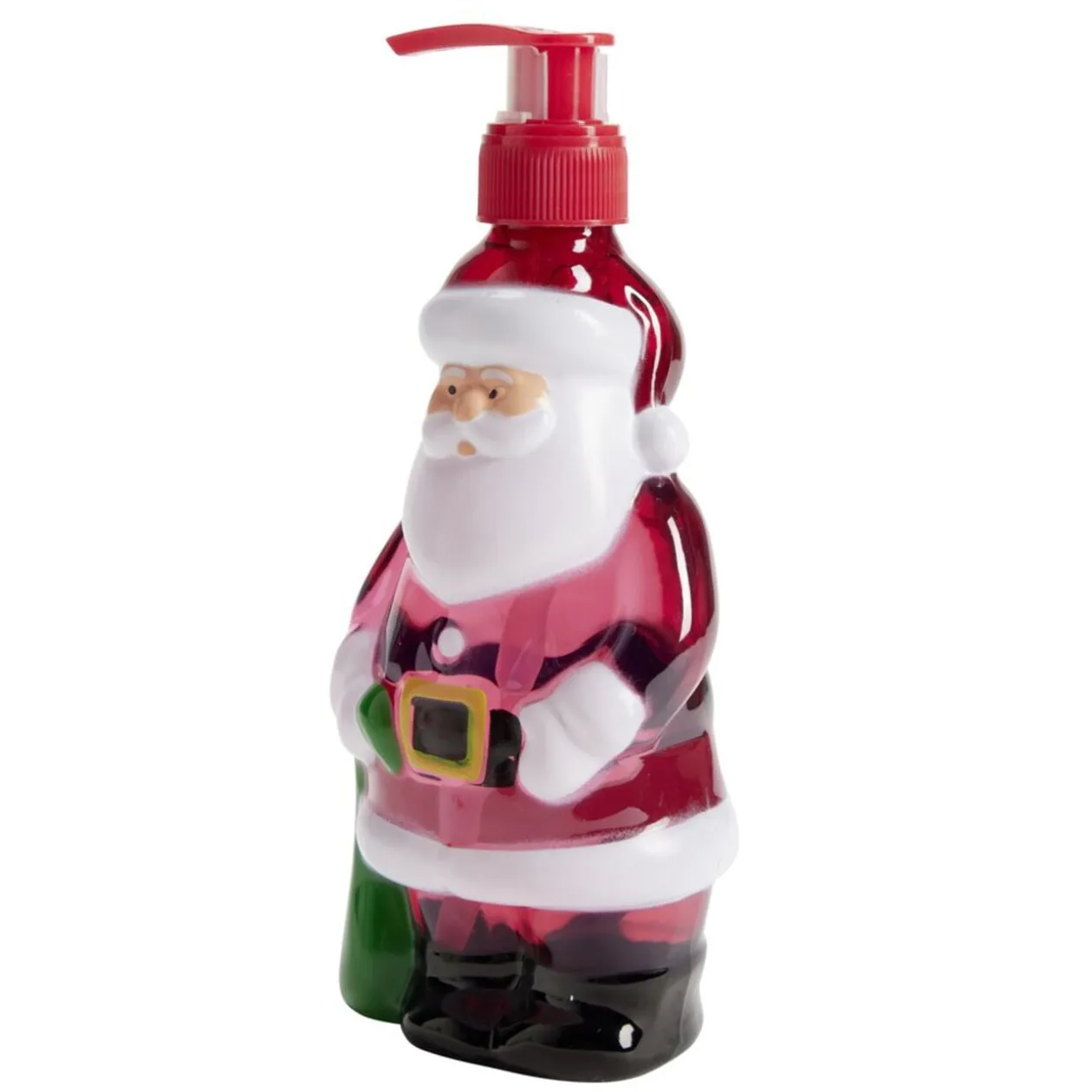 Savon mains liquide flacon Père Noël plastique rouge et blanc 340ml
