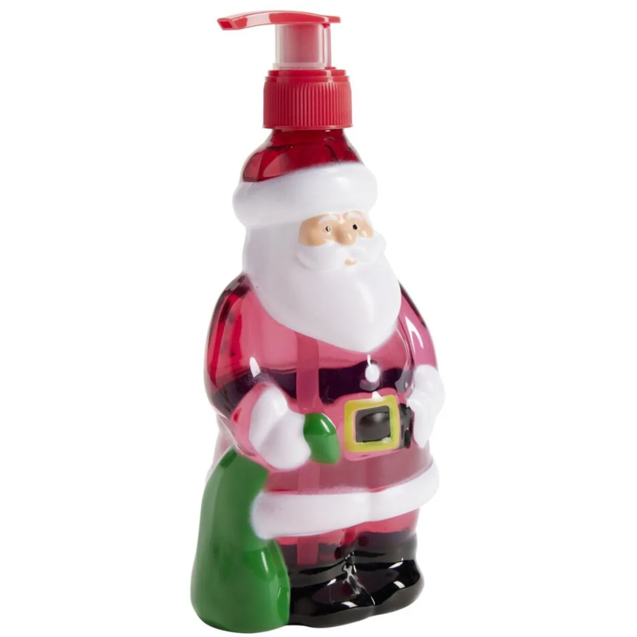 Savon mains liquide flacon Père Noël plastique rouge et blanc 340ml