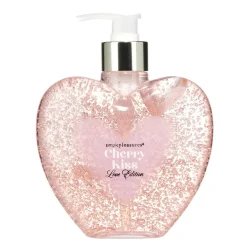 Savon pour les mains forme coeur senteur cerise flacon pompe 500ml