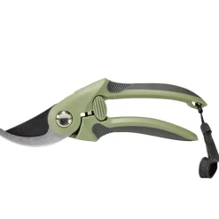 Sécateur de jardin acier carbone vert et gris